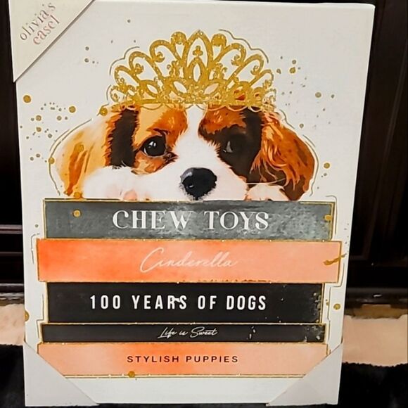 Olivia's Easel Stylish Fluffy Puppy on Fashion Books Canvas Wall Art - Picture 5 of 6